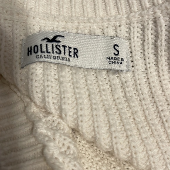 White w/ Blue Striped Oversized Crewneck Knit Pullover Sweater - Picture 2 of 3